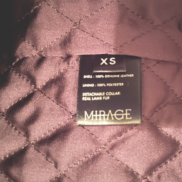 100% genuine brown leather bomber aviator jacket removable shearling collar - Picture 12 of 14